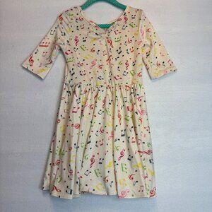Dotdotsmile Dress Size 3-4 New Without Tags Music Notes Print